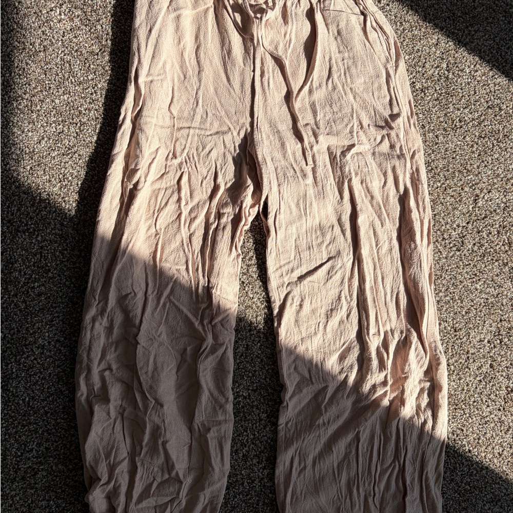 Beige Linen Pants